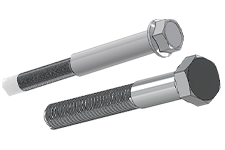 Hex and hex flange bolt renderings